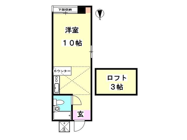 オレンジハウス(ワンルーム/2階)の間取り写真