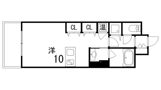 芦屋大桝町アネックス(ワンルーム/4階)の間取り写真
