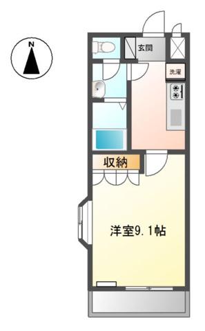 LACORN(1K/1階)の間取り写真
