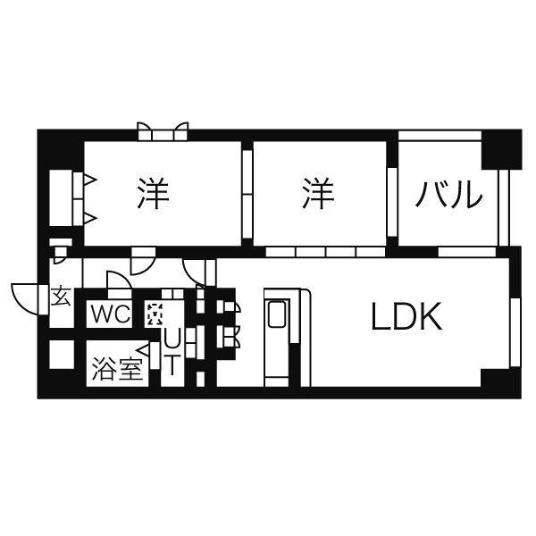 グランデージ泉(2LDK/8階)の間取り写真