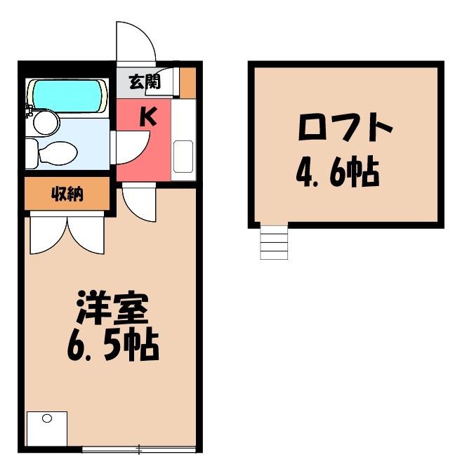 カルミア(1K/2階)の間取り写真