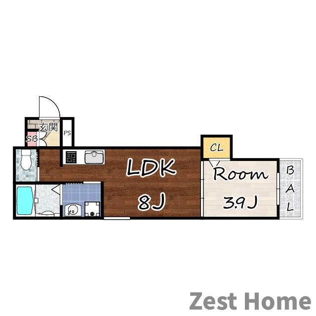 F ASECIA SOMUNS(1LDK/1階)の間取り写真