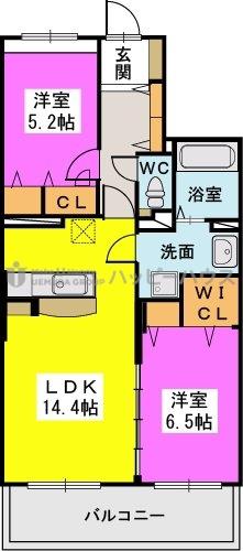 エルブ コート(2LDK/2階)の間取り写真