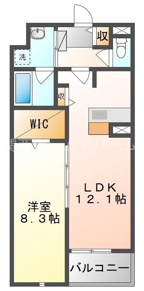 イレーネ守口(1LDK/3階)の間取り写真