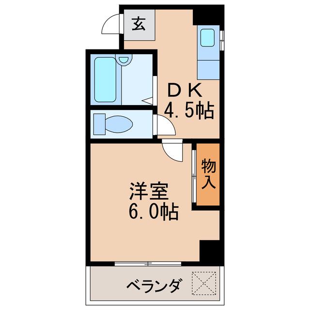 コーポ葵(1DK/3階)の間取り写真