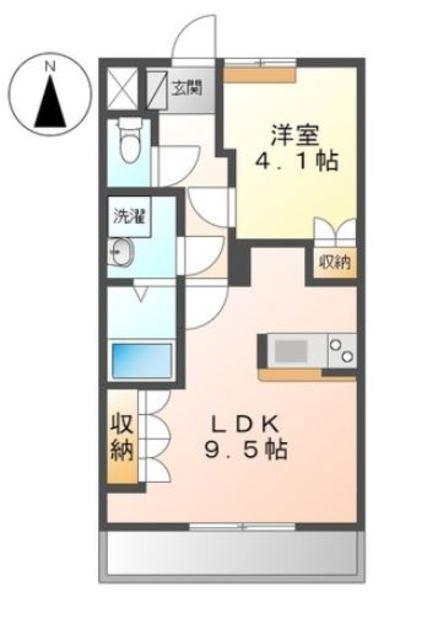 ベルフィーユMIYA(1LDK/1階)の間取り写真