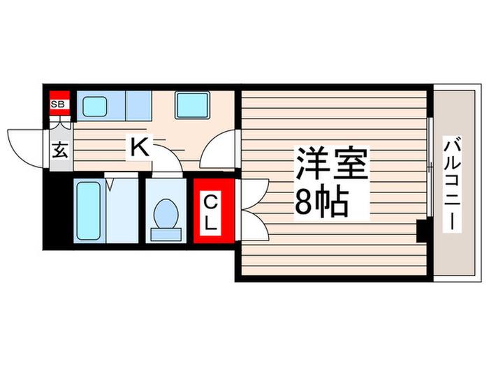 シェルフ関口(1K/2階)の間取り写真