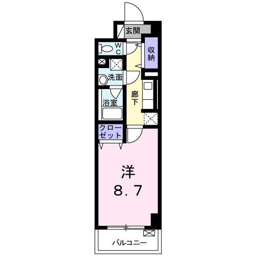 コリーヌ藤が丘(1K/3階)の間取り写真