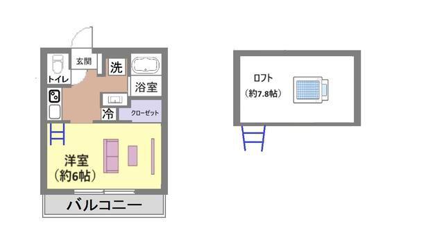 コリネス(1K/2階)の間取り写真