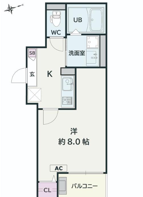 JACK KASUMIGASEKIHIGASHII(1K/1階)の間取り写真