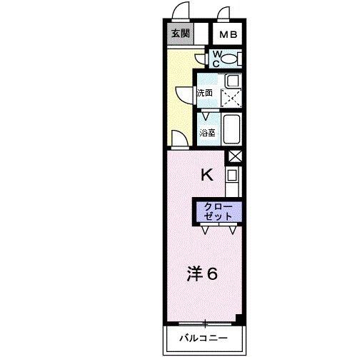 COMODO・SEN(ワンルーム/3階)の間取り写真