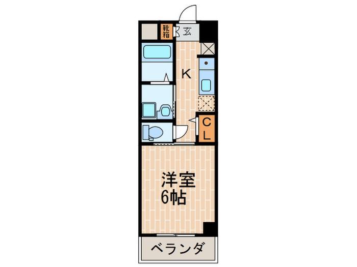 ロールス塚口II(1K/3階)の間取り写真