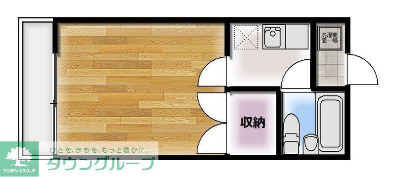 グランモア鶴ヶ島(1K/1階)の間取り写真