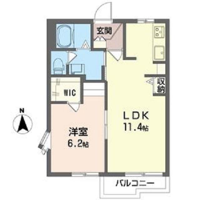 サンハイムC(1LDK/2階)の間取り写真