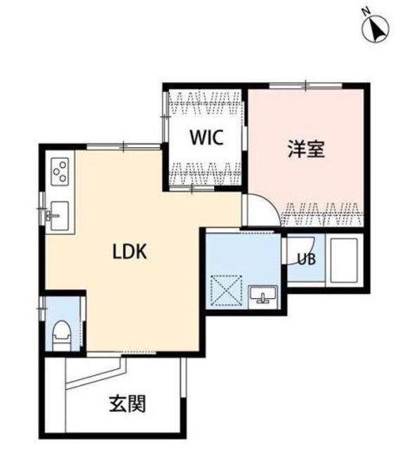 トレフル日野(1LDK/1階)の間取り写真