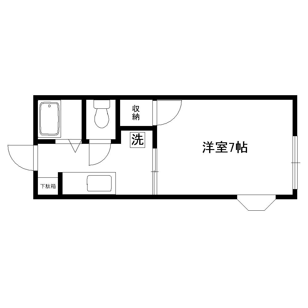 ガーデンハイツ北沢(1K/2階)の間取り写真