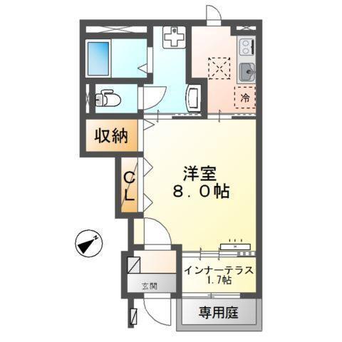 フリージア R(1K/1階)の間取り写真