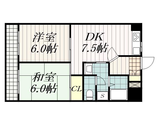 スプレンダー21(2DK/1階)の間取り写真