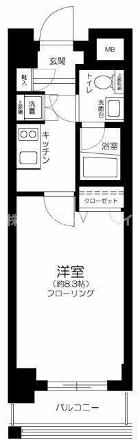 プレール・ドゥーク東京イーストIII(1K/8階)の間取り写真