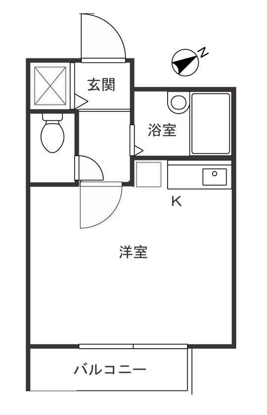 サニーサイド(ワンルーム/2階)の間取り写真