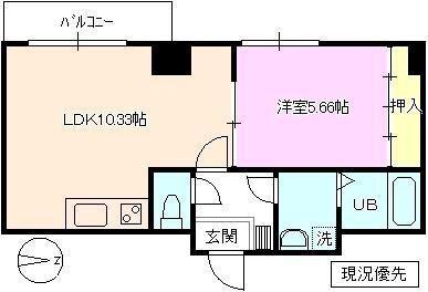 カーサAYA(1LDK/3階)の間取り写真