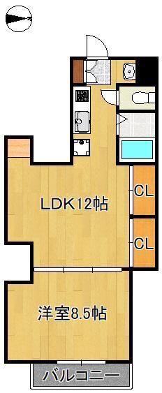 コンフォルトI(1LDK/4階)の間取り写真