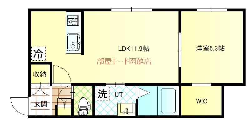 深堀町アパート(1LDK/1階)の間取り写真
