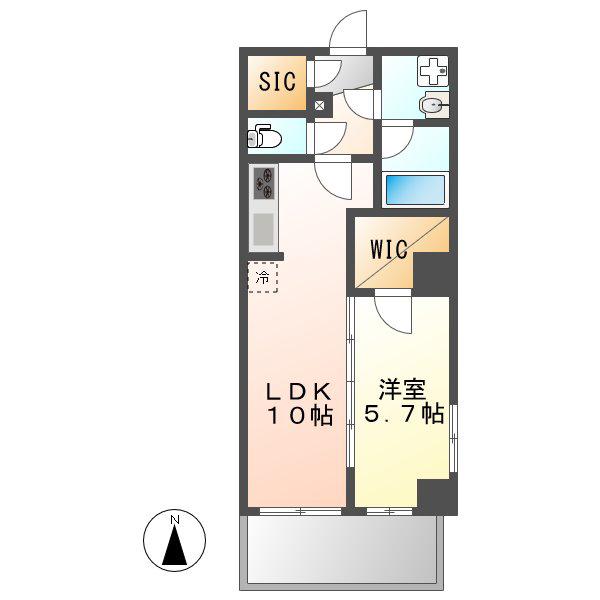 オークスクエア吹上(1LDK/10階)の間取り写真