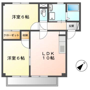 サークルレイク(2LDK/1階)の間取り写真