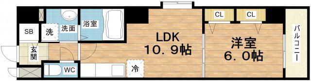 スピカコンフォート(1LDK/3階)の間取り写真