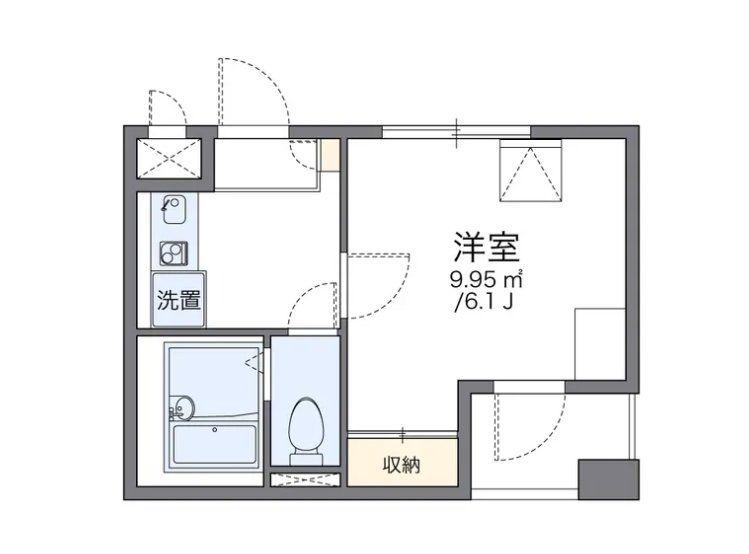 レオパレスアストラーレ茶屋町東(1K/4階)の間取り写真
