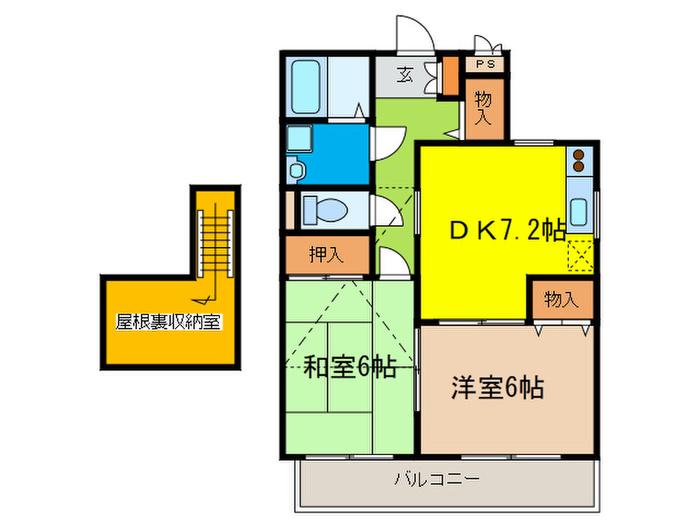 サンコートかがやき(2DK/2階)の間取り写真