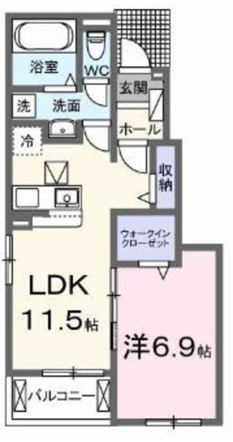 マリノ 大島(1LDK/1階)の間取り写真