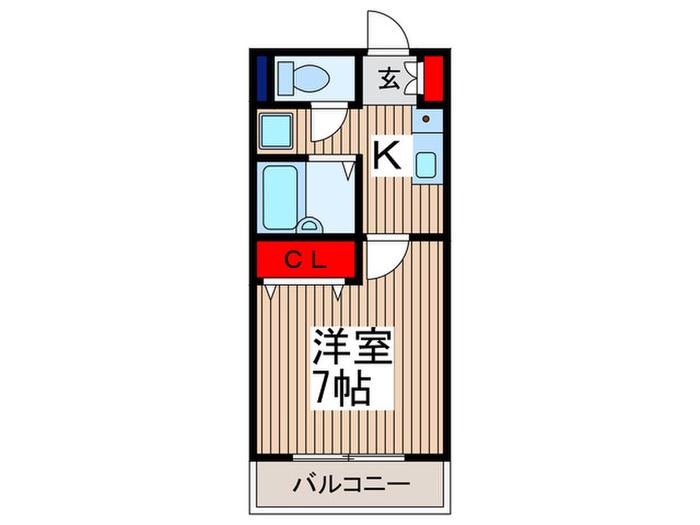 リバーシティ北戸田(1K/4階)の間取り写真
