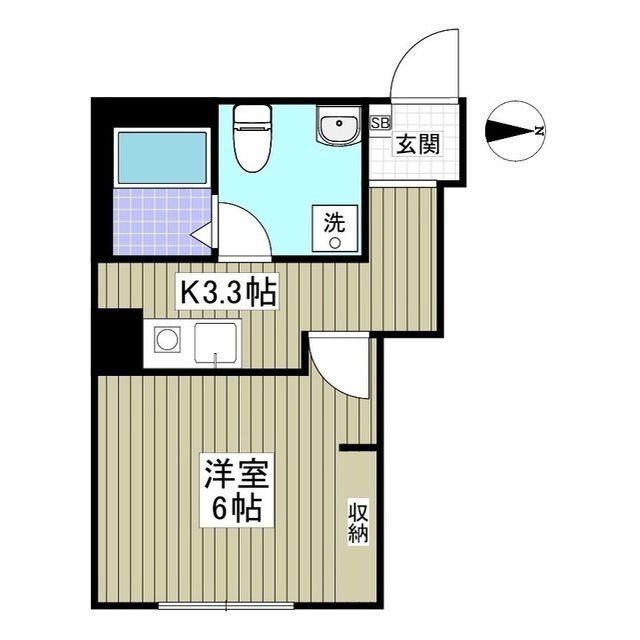 春の陽のアリア(1K/1階)の間取り写真