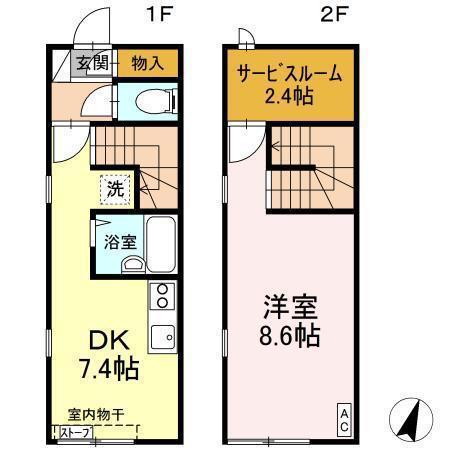 ブランドール(1SDK/1階)の間取り写真