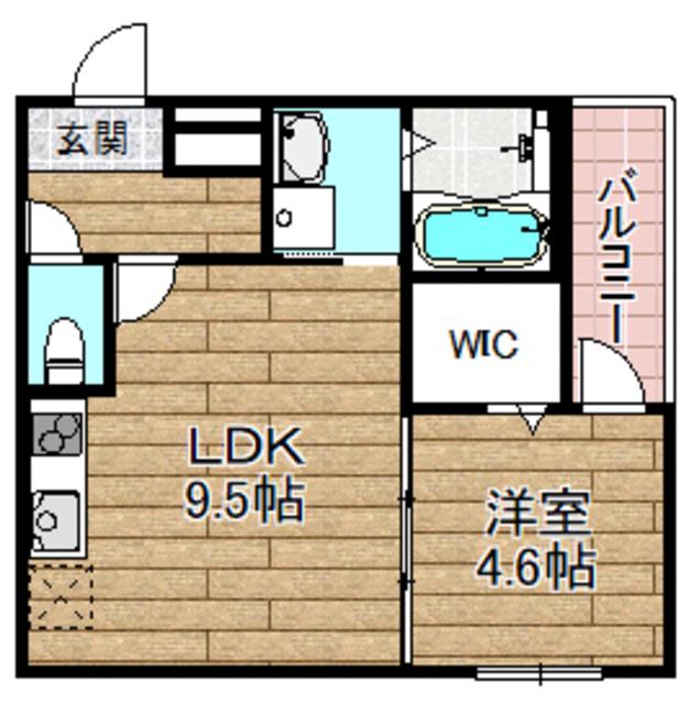 ウインドコート上本町(1LDK/1階)の間取り写真