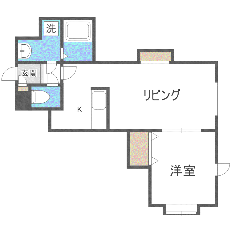 ウエストコースト大通(1LDK/3階)の間取り写真