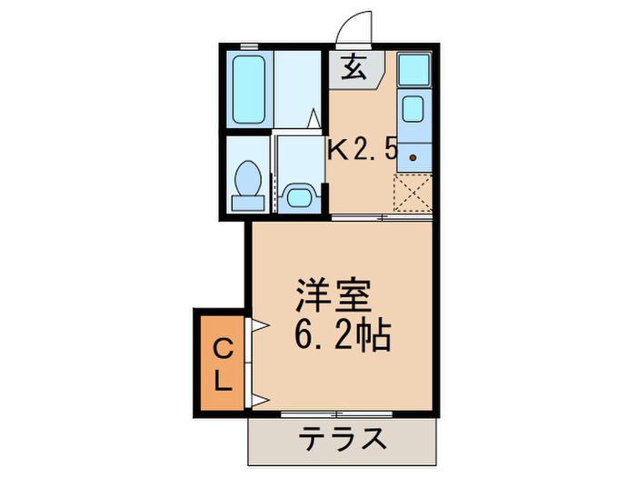 WISTERIA砧(1K/1階)の間取り写真