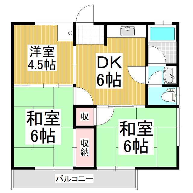ハイツやま(3DK/2階)の間取り写真