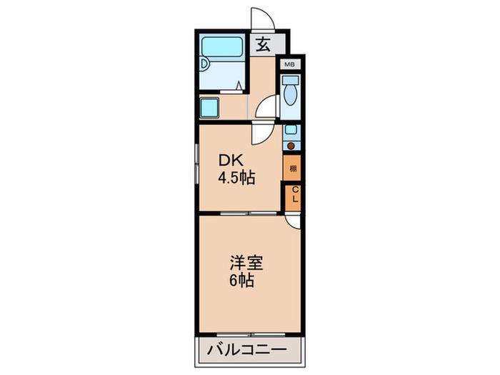 グランディル登和(1DK/8階)の間取り写真