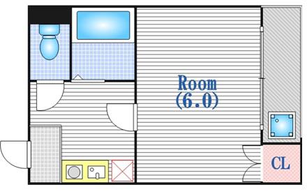 マンションJS(1K/4階)の間取り写真
