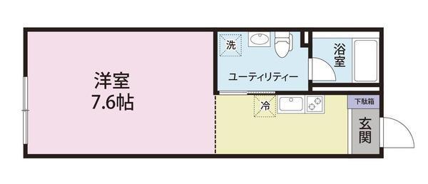 CLAVIER祐天寺(ワンルーム/2階)の間取り写真