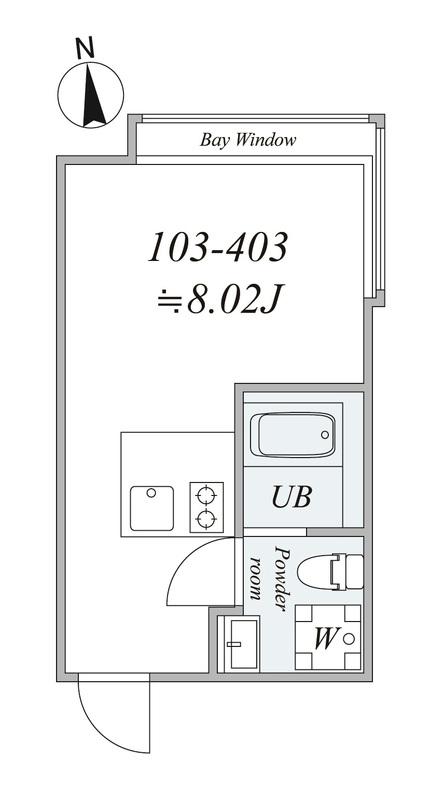 TRIAS268(1DK/4階)の間取り写真