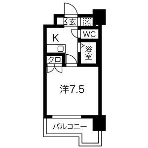 パルティール千種(1K/2階)の間取り写真