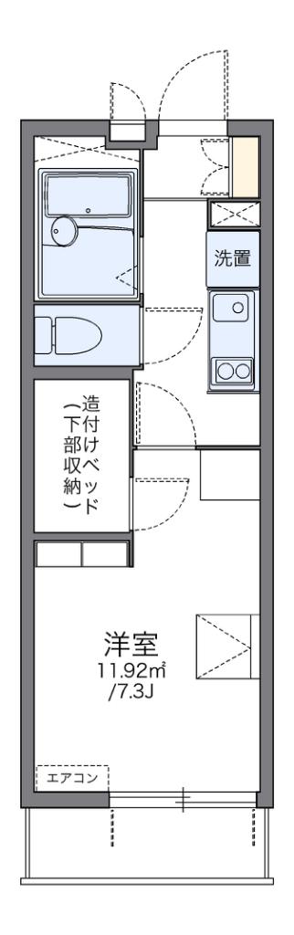 レオパレス 華(1K/1階)の間取り写真
