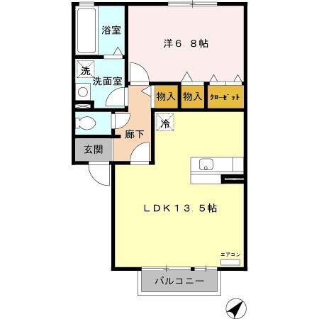 ガーデンベル新栄(1LDK/2階)の間取り写真