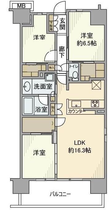 リビオシティ南砂町ステーションサイト(3LDK/3階)の間取り写真
