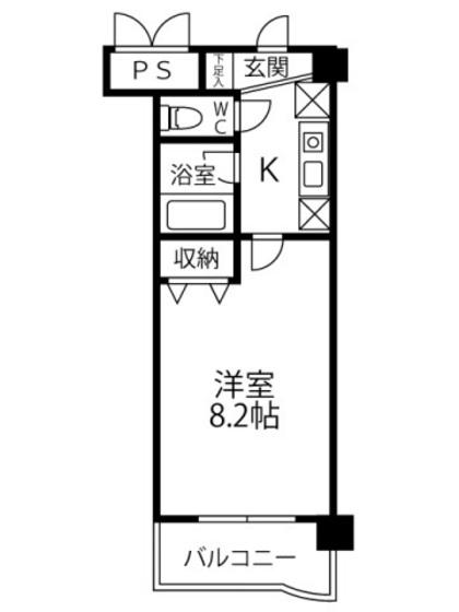 センチュリー曙II(1K/2階)の間取り写真