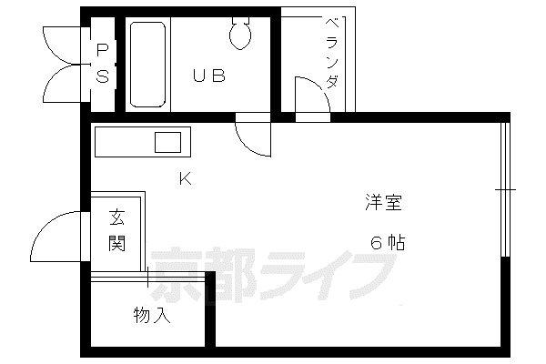 ヴィラ伏見(1K/5階)の間取り写真
